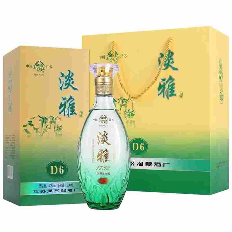 双沟全德坊 淡雅D6 浓香型白酒 500ml*6瓶整箱装